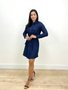 Vestido Chamise Com Botoes E Cinto Jeans 